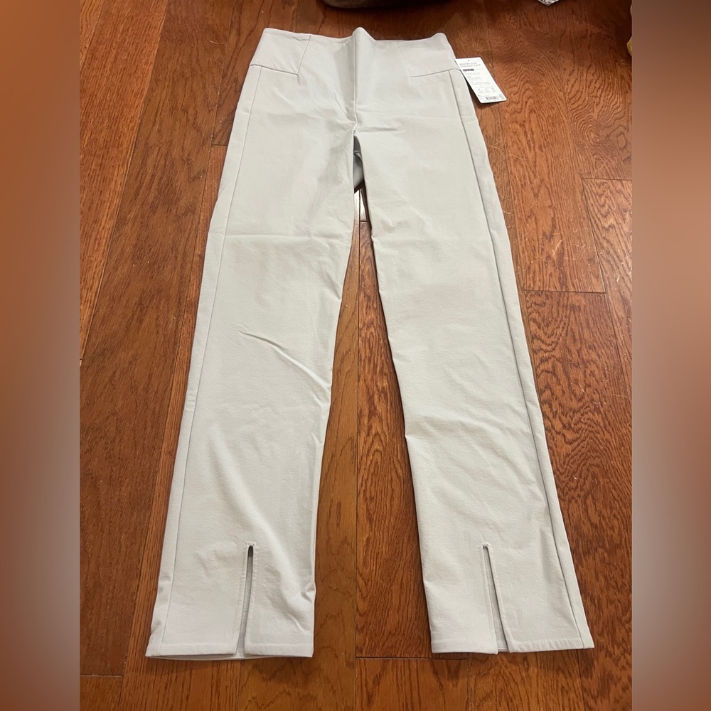 Athleta Light Gray Cropped Ankle Pants with Ankle Slits